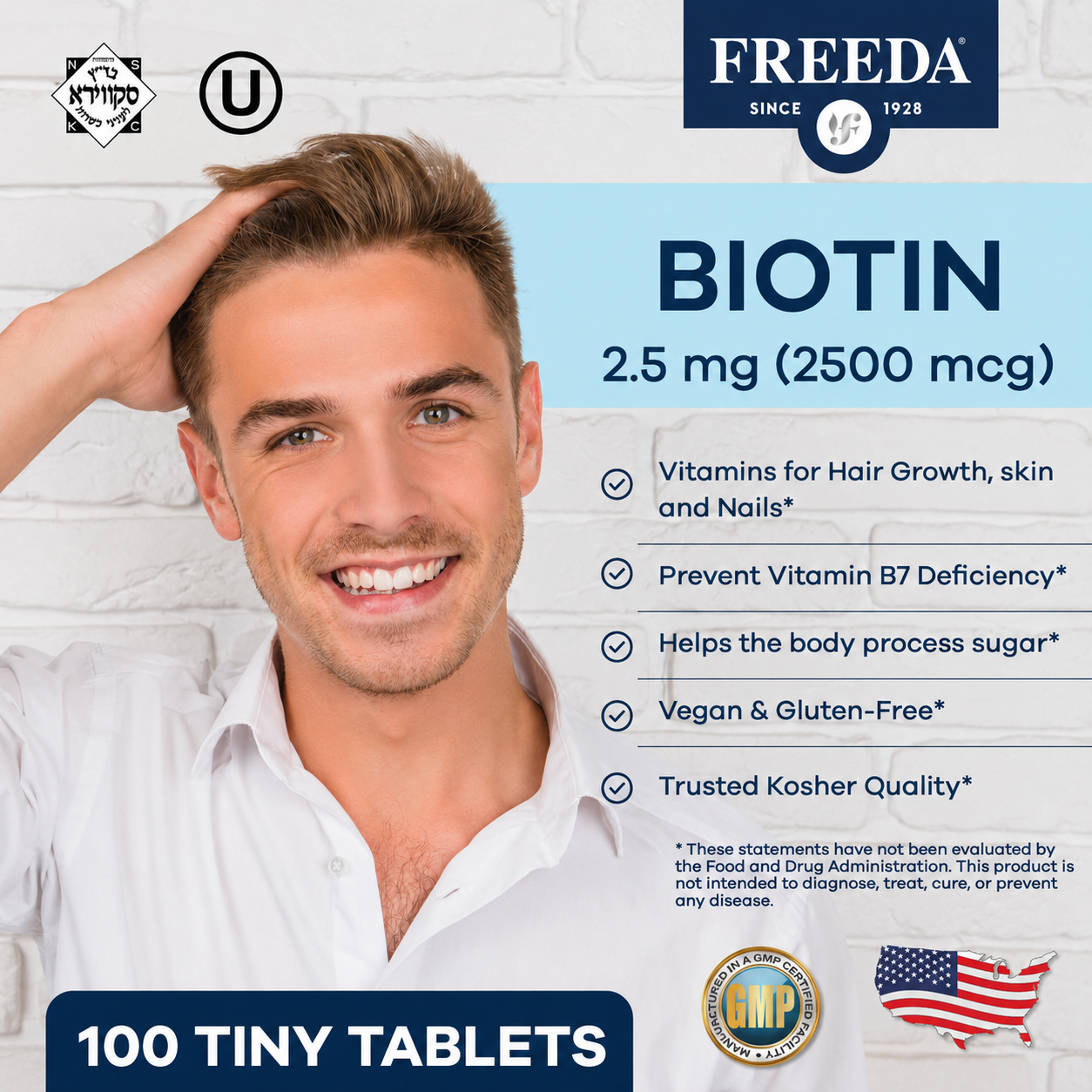 FREEDA Biotin 2.5 mg (2500 mcg)