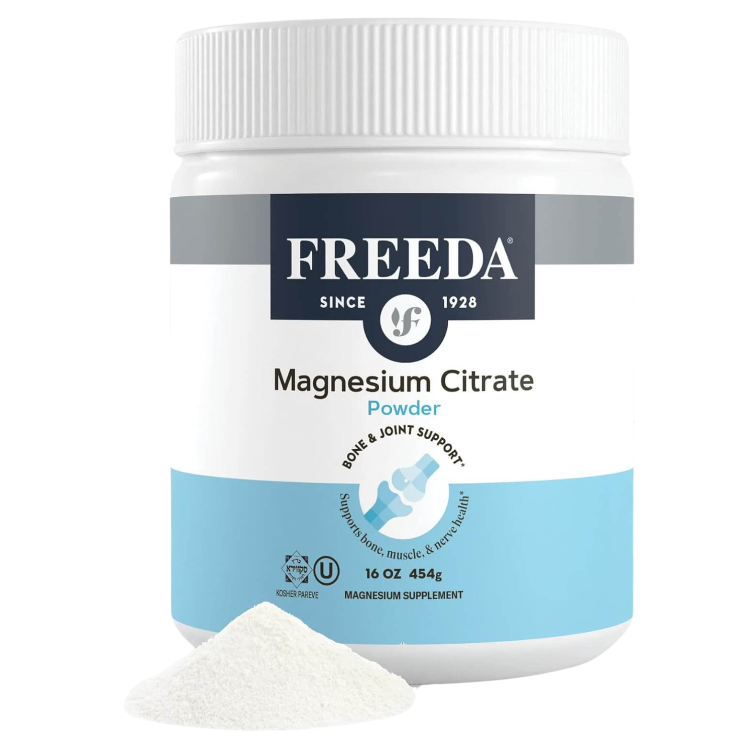 Health Care CPG Mg On ブレスレット ブルー×シルバー Magnesium Citrate Powder - 16 Ounces – Freeda Health