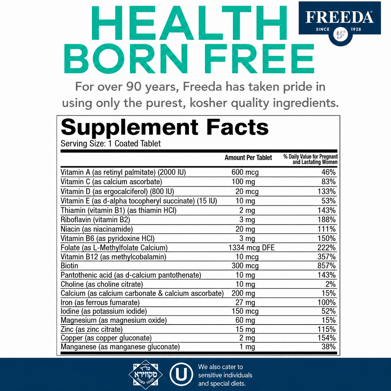 FREEDA Prenatal One Daily