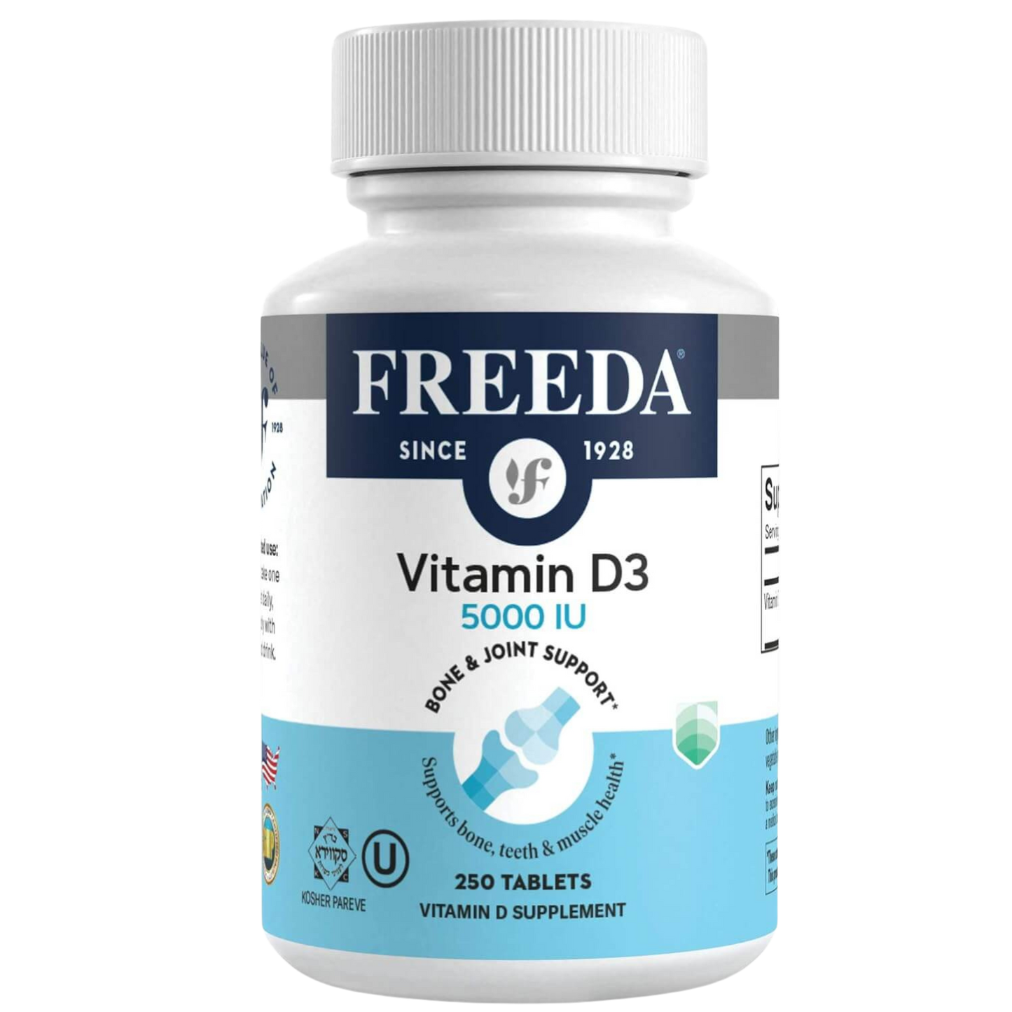 FREEDA Vitamin D3 5000 IU - Tiny Tablets 250 Tablets