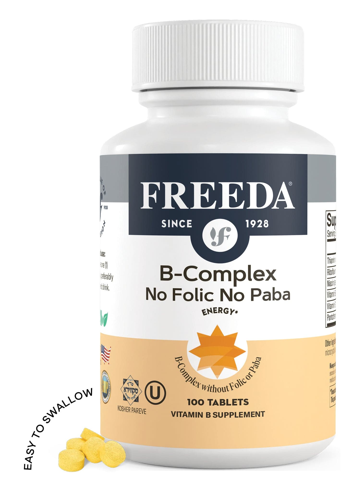 FREEDA  B-Complex No Folic-No Paba 100 Tablets