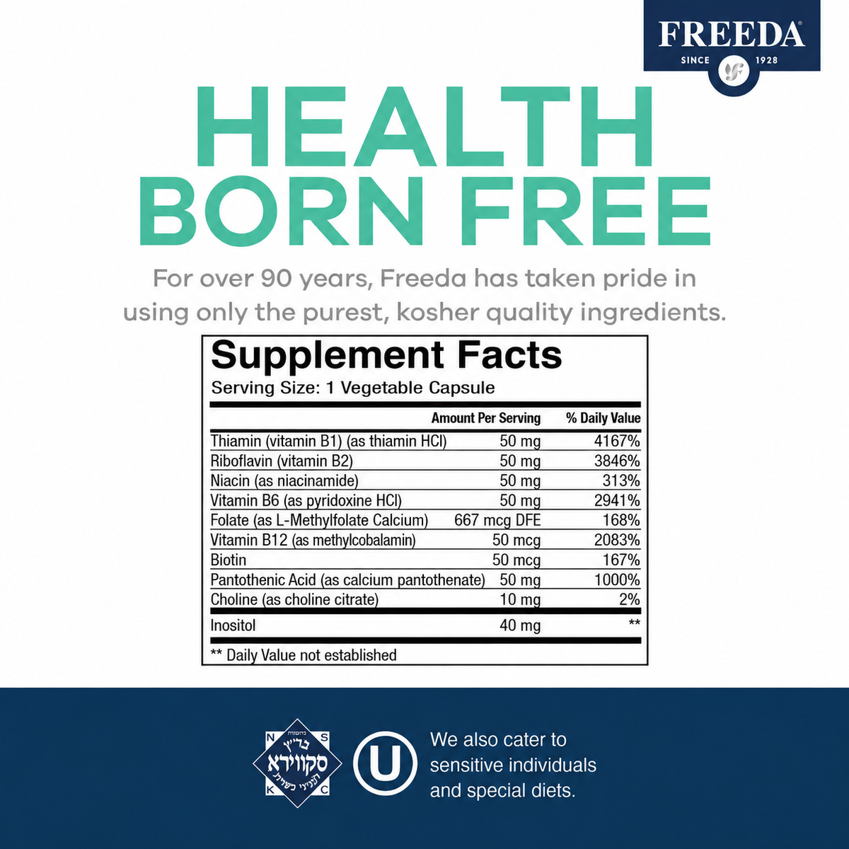 FREEDA  B Complex Super Quints B-50