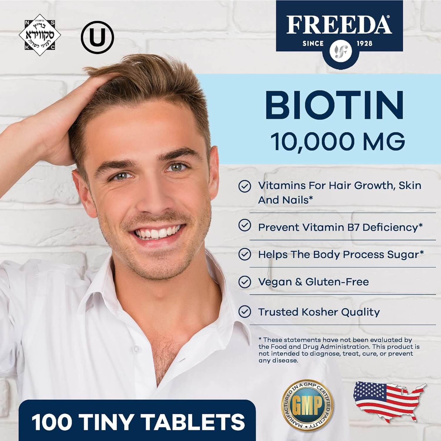 FREEDA  Biotin 10 mg 100 Tablets