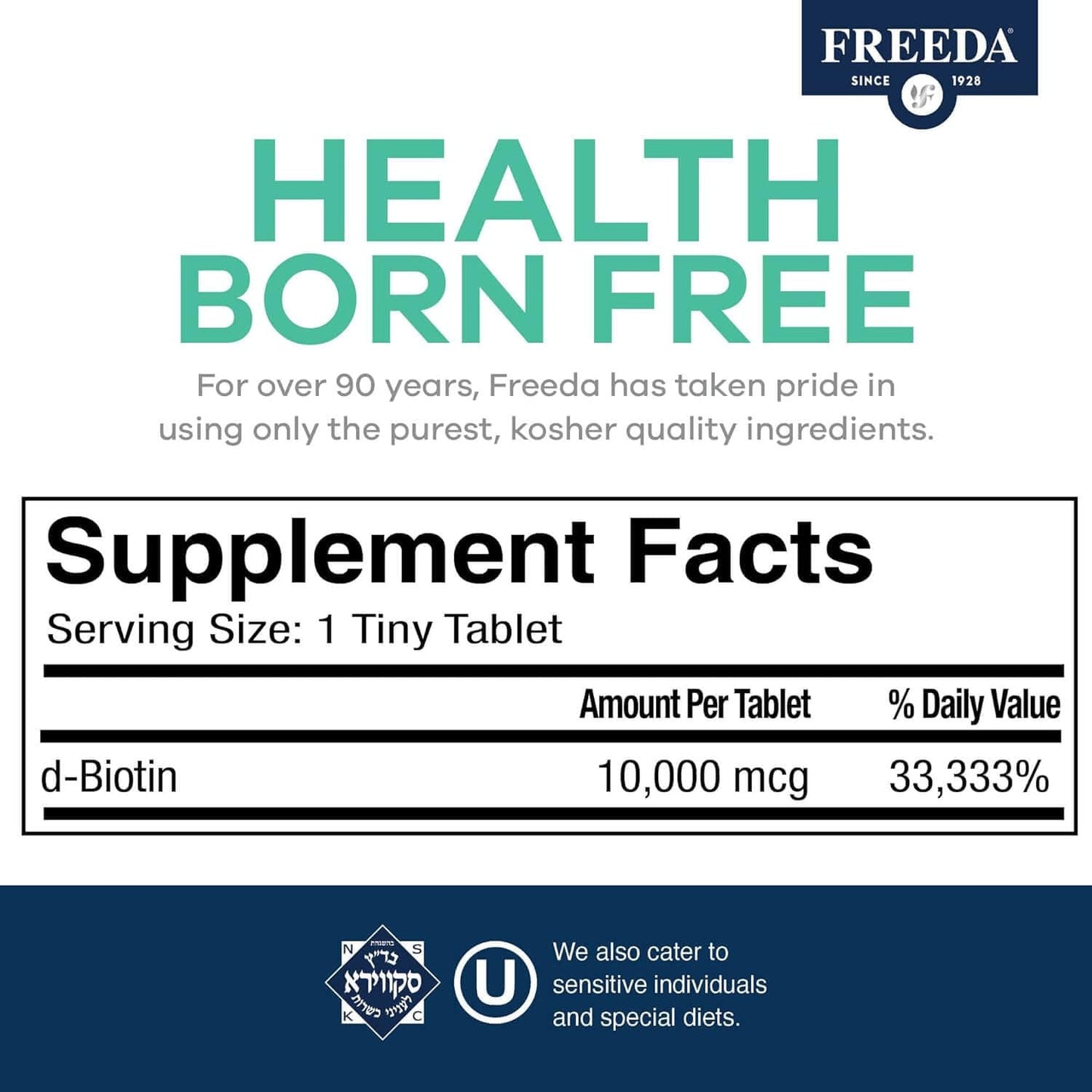 FREEDA  Biotin 10 mg 100 Tablets