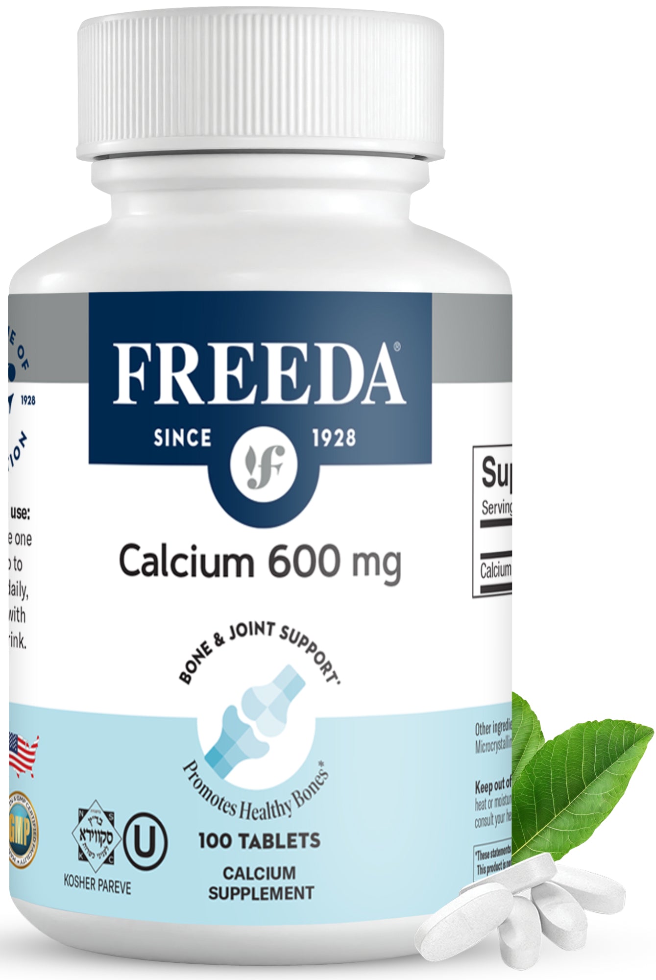FREEDA  Calcium (as Calcium Carbonate) 600 mg, 100 Tablets