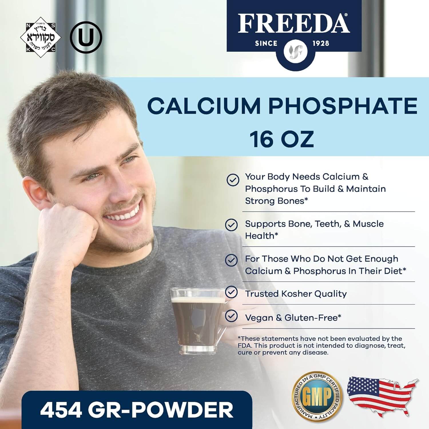 FREEDA  Calcium Phosphate Powder - 16 Ounces