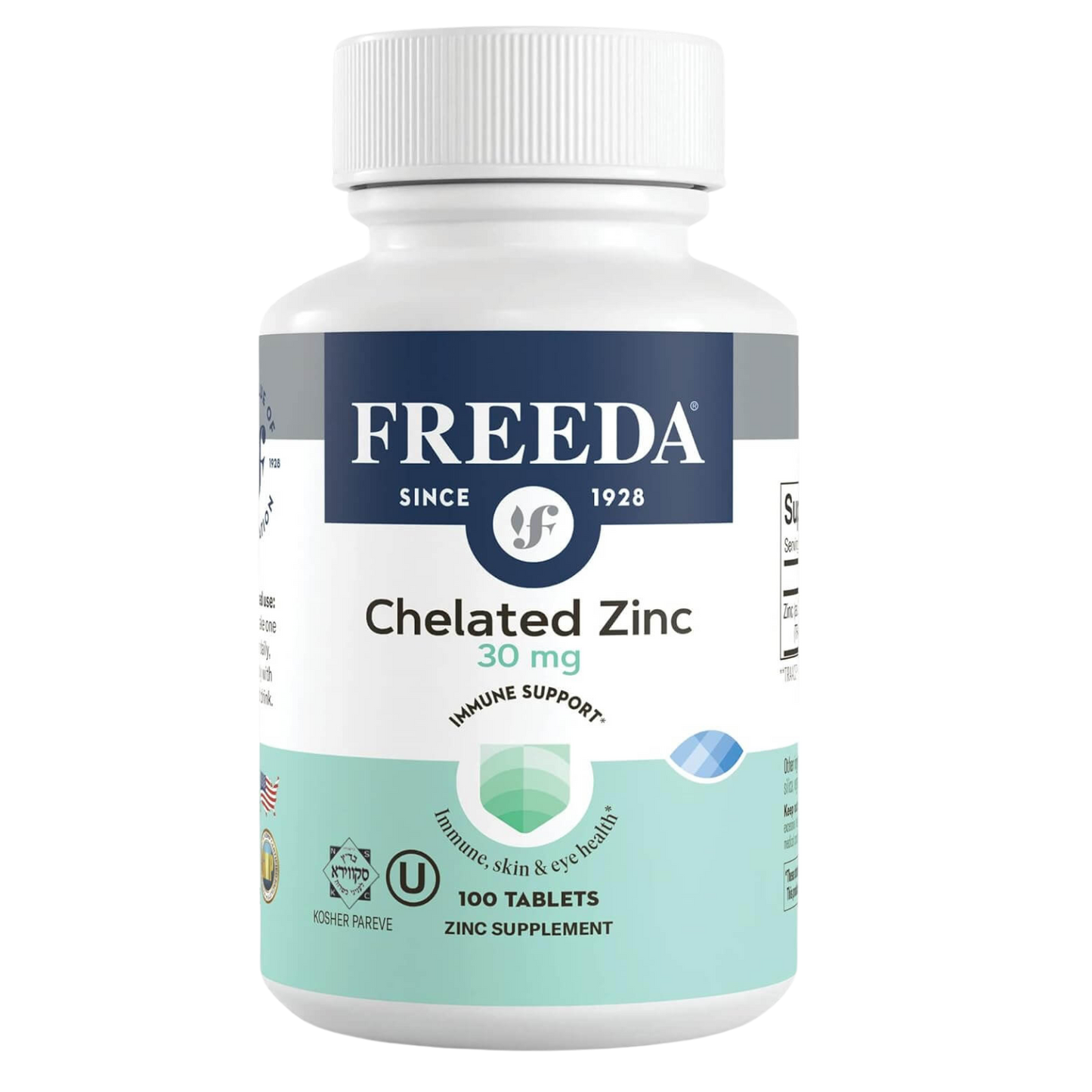 FREEDA  Chelated Zinc 30 mg (Albion TRAACS™ Bisglycinate)