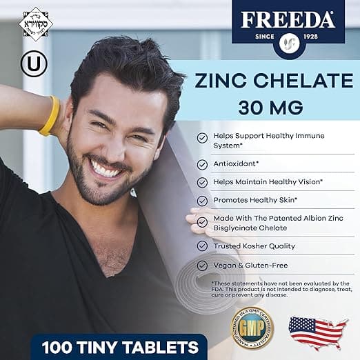 Chelated Zinc 30 mg (Albion TRAACS™ Bisglycinate) – Freeda Health
