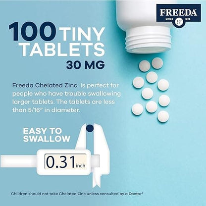 FREEDA  Chelated Zinc 30 mg (Albion TRAACS™ Bisglycinate)