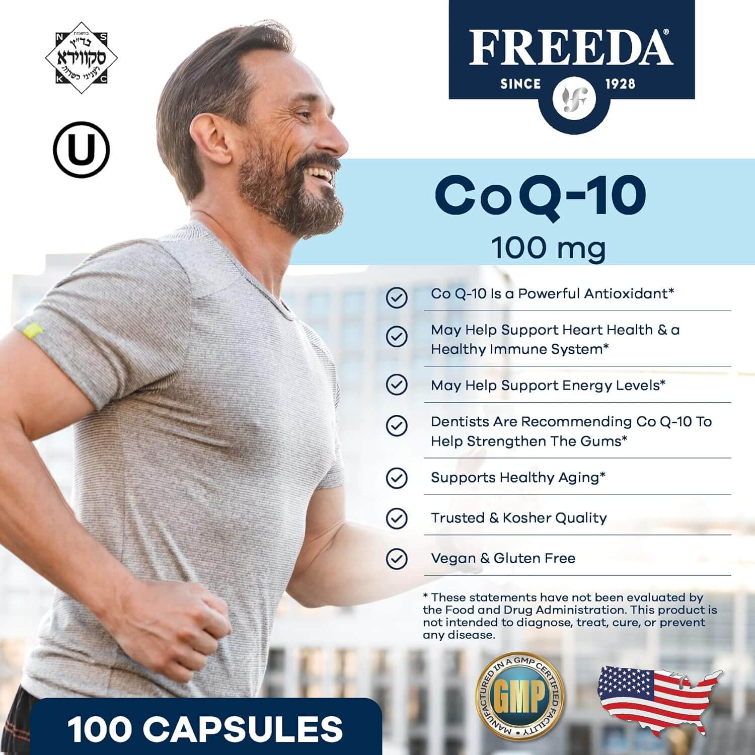 FREEDA  Coenzyme Q-10 (Co Q-10) 100 mg - 100 Capsules
