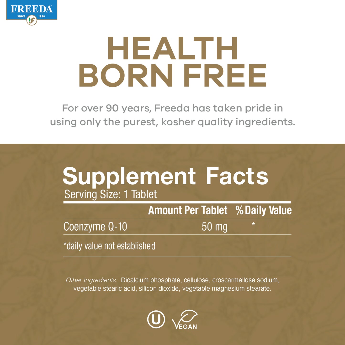 FREEDA  Coenzyme Q-10 (Co Q-10) 50 mg - 50 Tablets