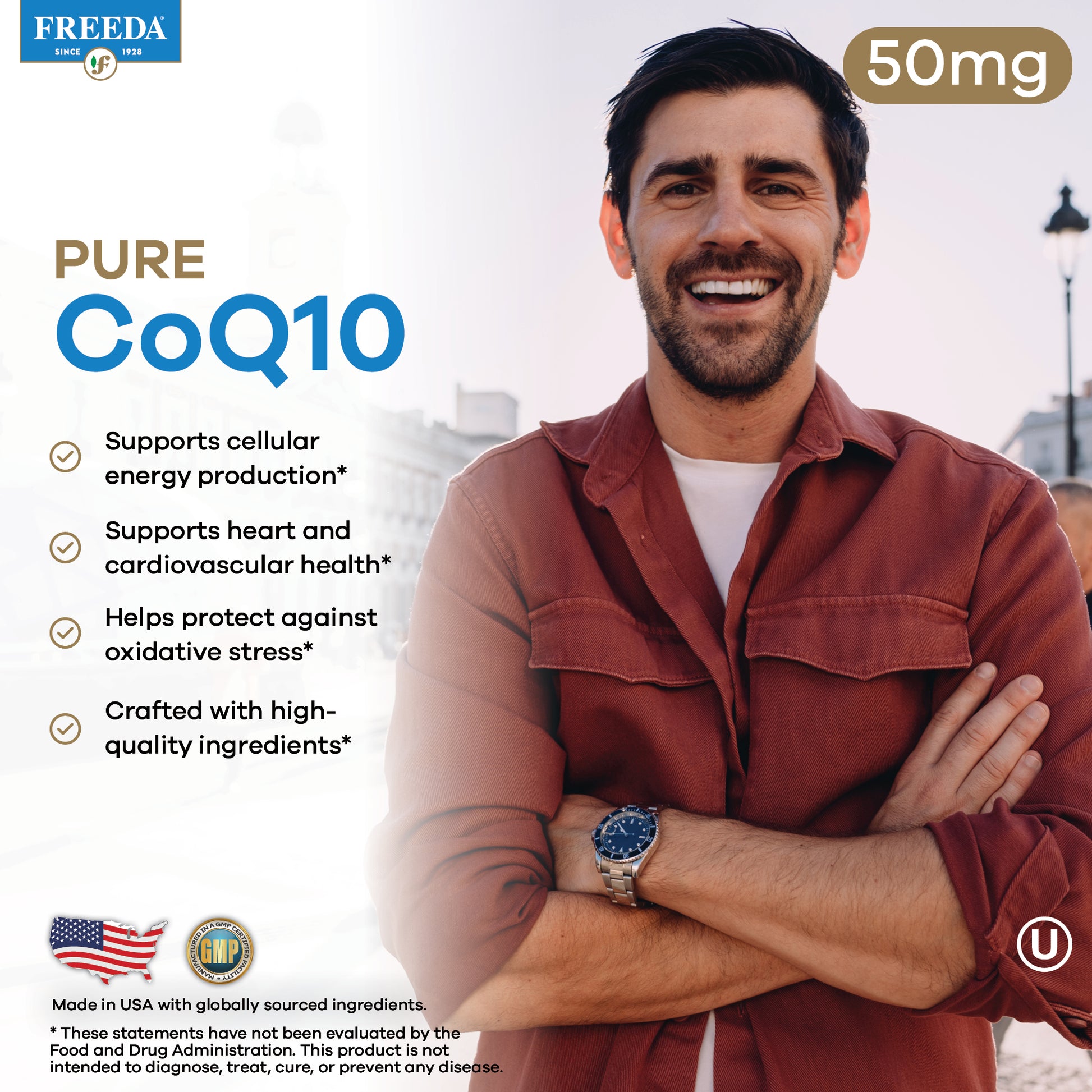 FREEDA  Coenzyme Q-10 (Co Q-10) 50 mg - 50 Tablets