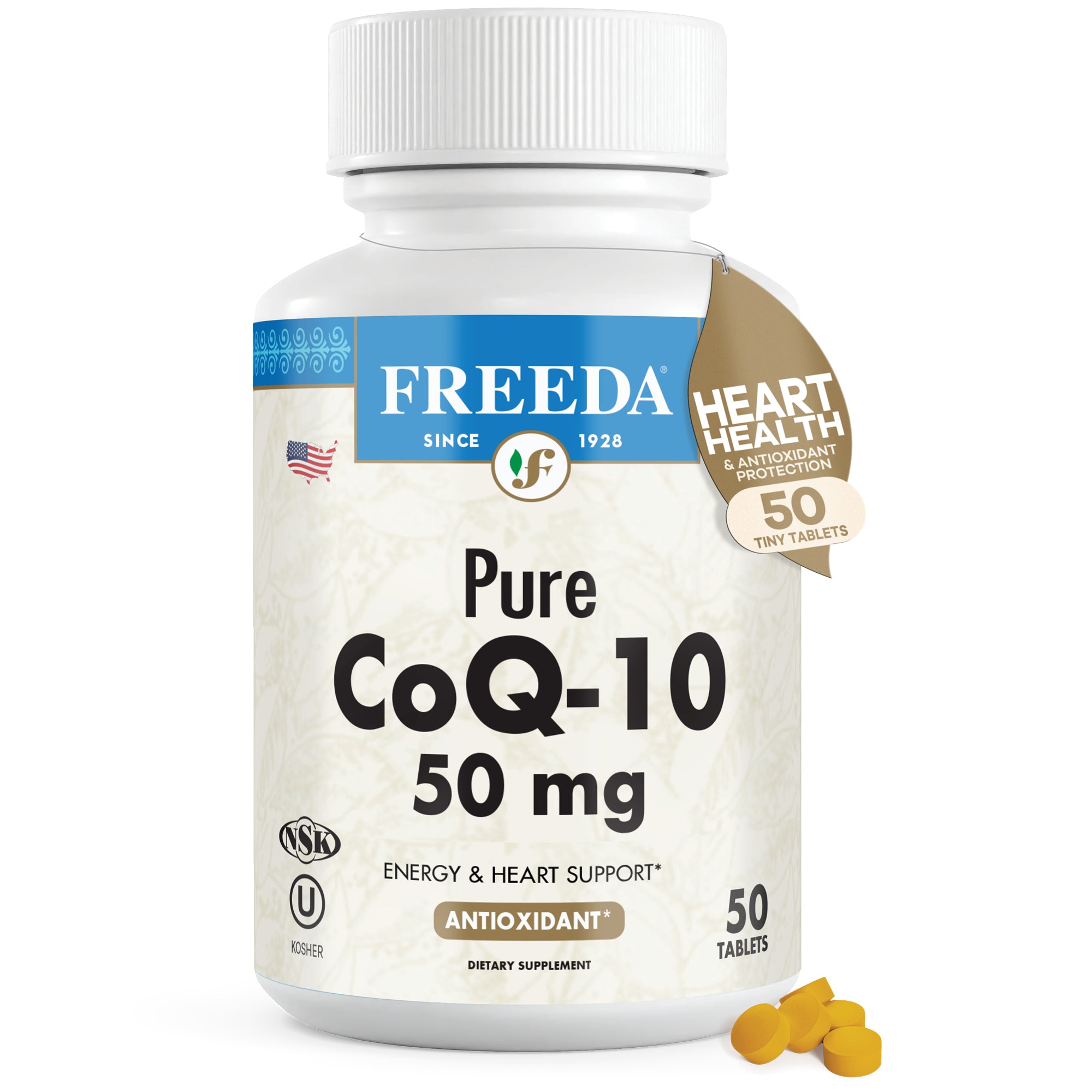 Coenzyme Q-10 (Co Q-10) 50 mg - 50 Tablets – Freeda Health