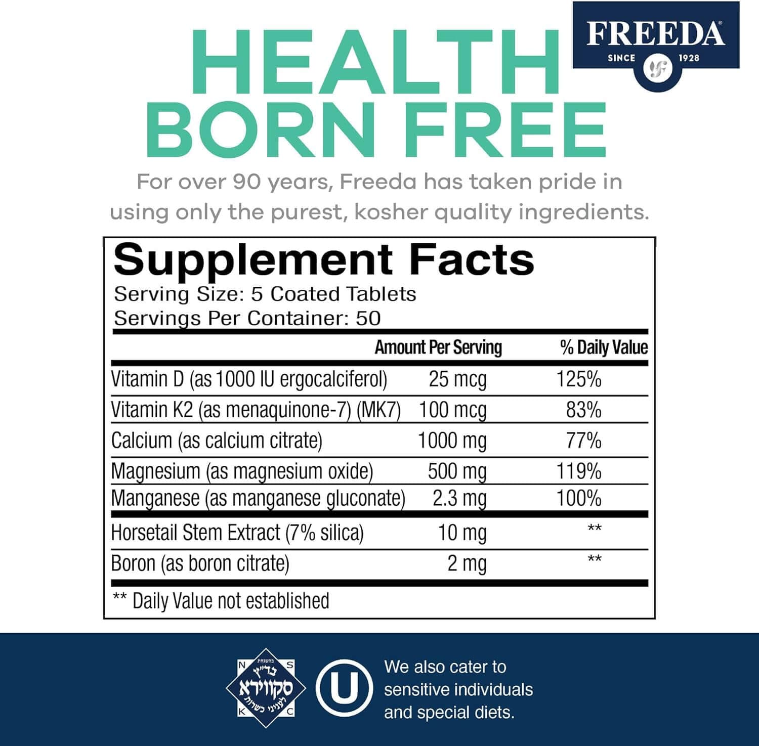 FREEDA  Fem Cal Citrate - 250 Tablets