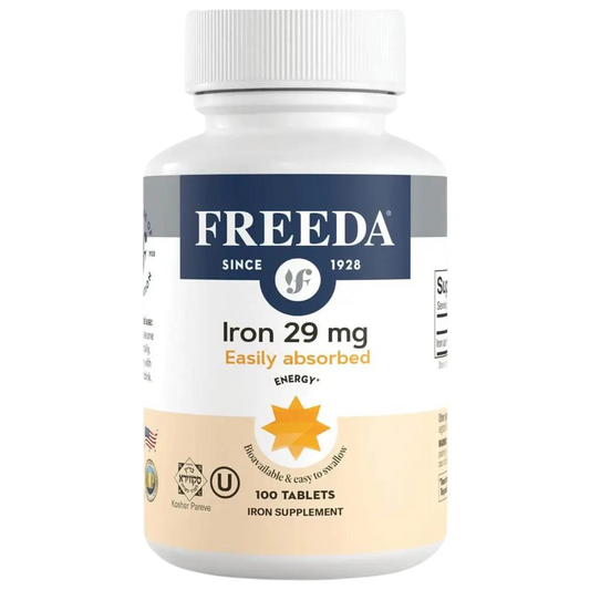 FREEDA  Iron (Ferrous Fumarate) 29 mg, Gentle & Easily Absorbed Iron 100 Tablets