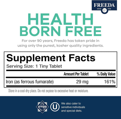 FREEDA  Iron (Ferrous Fumarate) 29 mg, Gentle & Easily Absorbed Iron