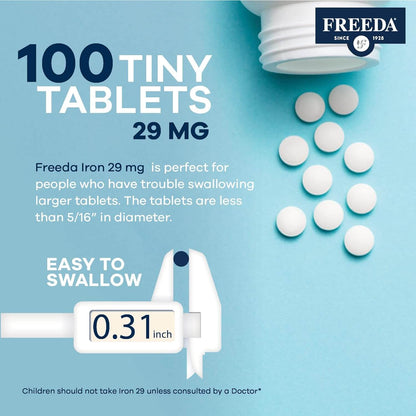 FREEDA  Iron (Ferrous Fumarate) 29 mg, Gentle & Easily Absorbed Iron