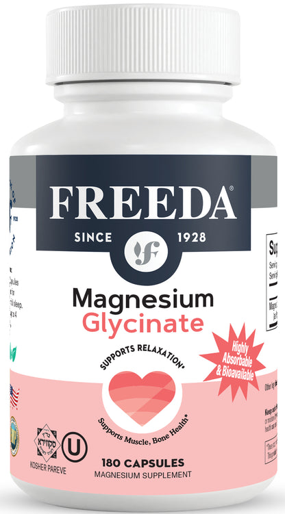 FREEDA  Magnesium Glycinate 180 Capsules