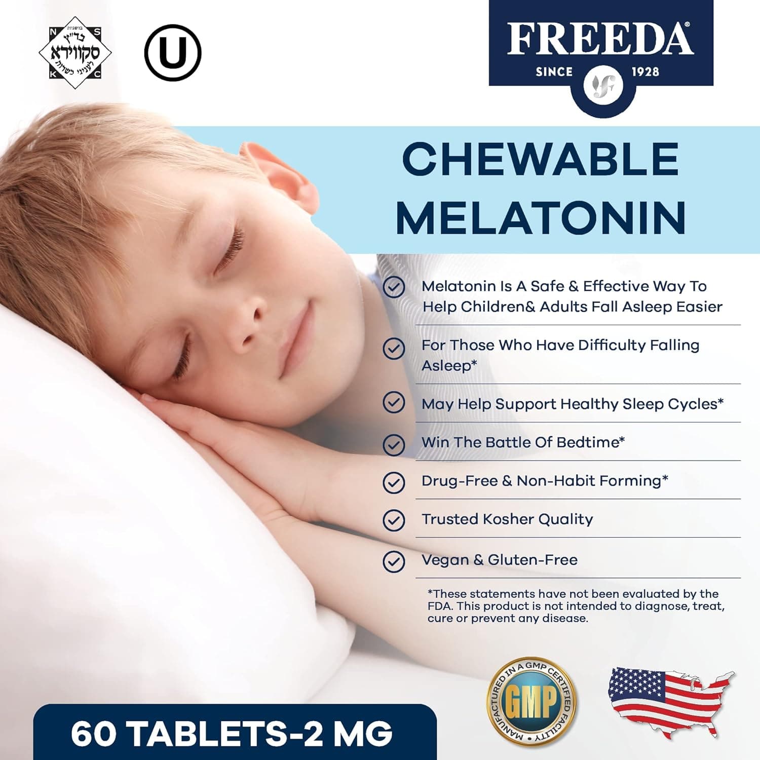FREEDA  Melatonin Sugar-Free Chewable 2 mg