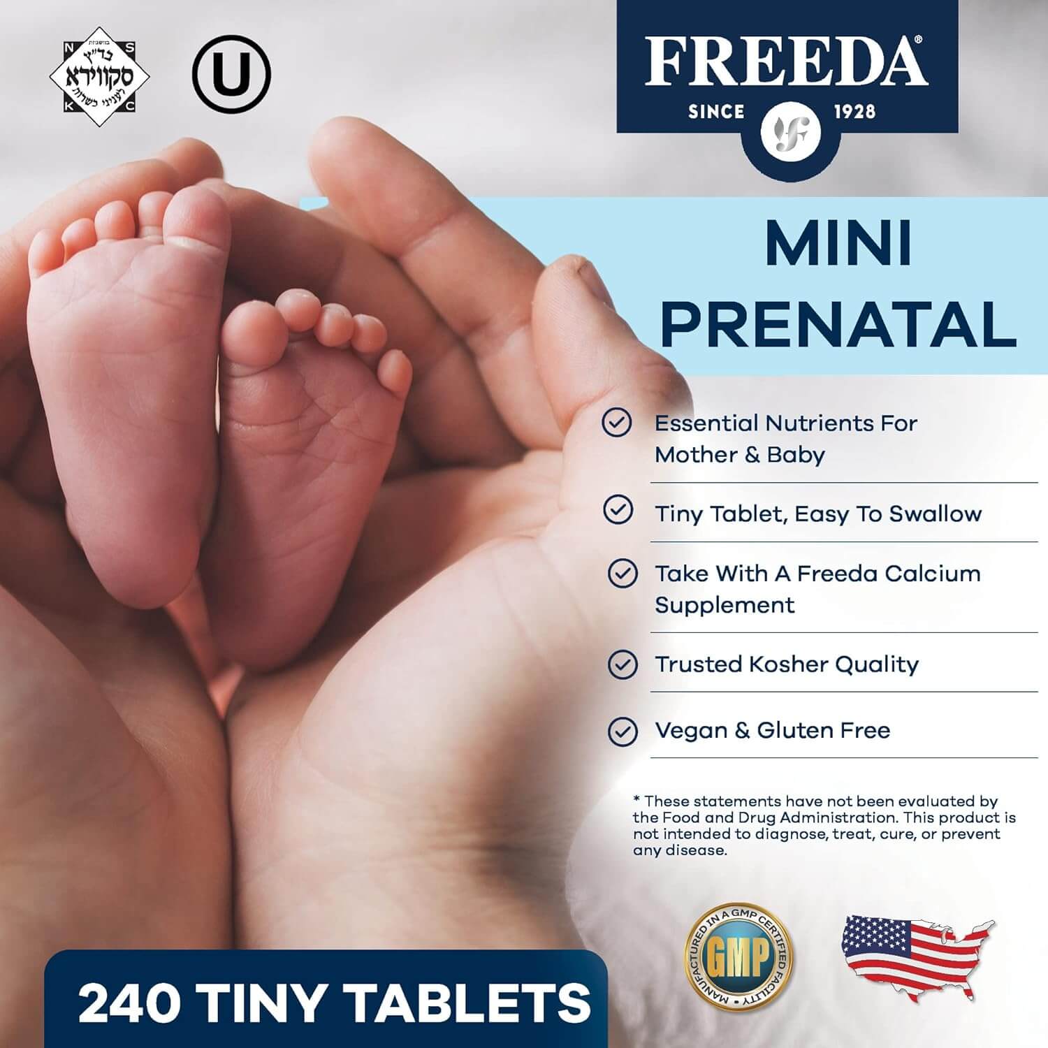 FREEDA  Mini Prenatal - Tiny Tablets Prenatal Vitamin