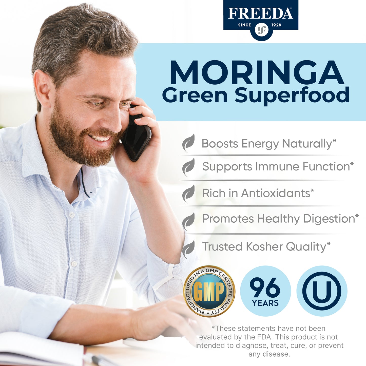 FREEDA  Moringa Leaf, 90 capsules