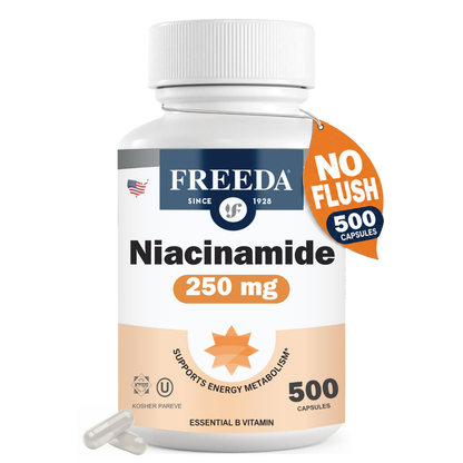 FREEDA  Niacinamide (Vitamin B3) 250 mg - 500 Capsules