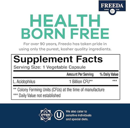 FREEDA  Probiotic - Enhanced Kala Acidophilus 1 Billion CFU
