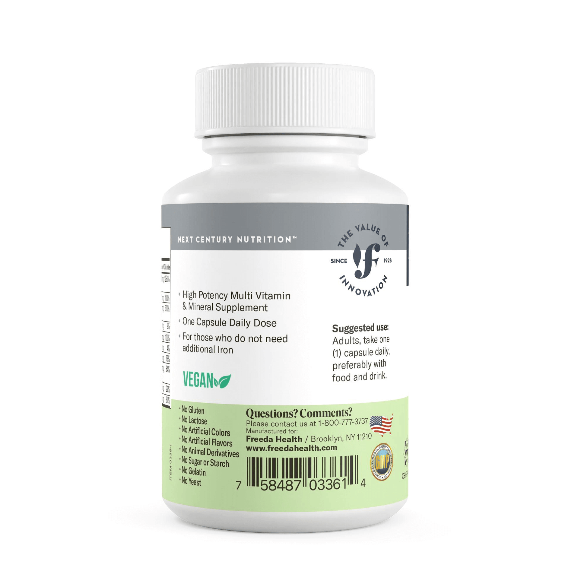 FREEDA  Quintabs-M Iron Free, Comprehensive One Daily Multivitamin