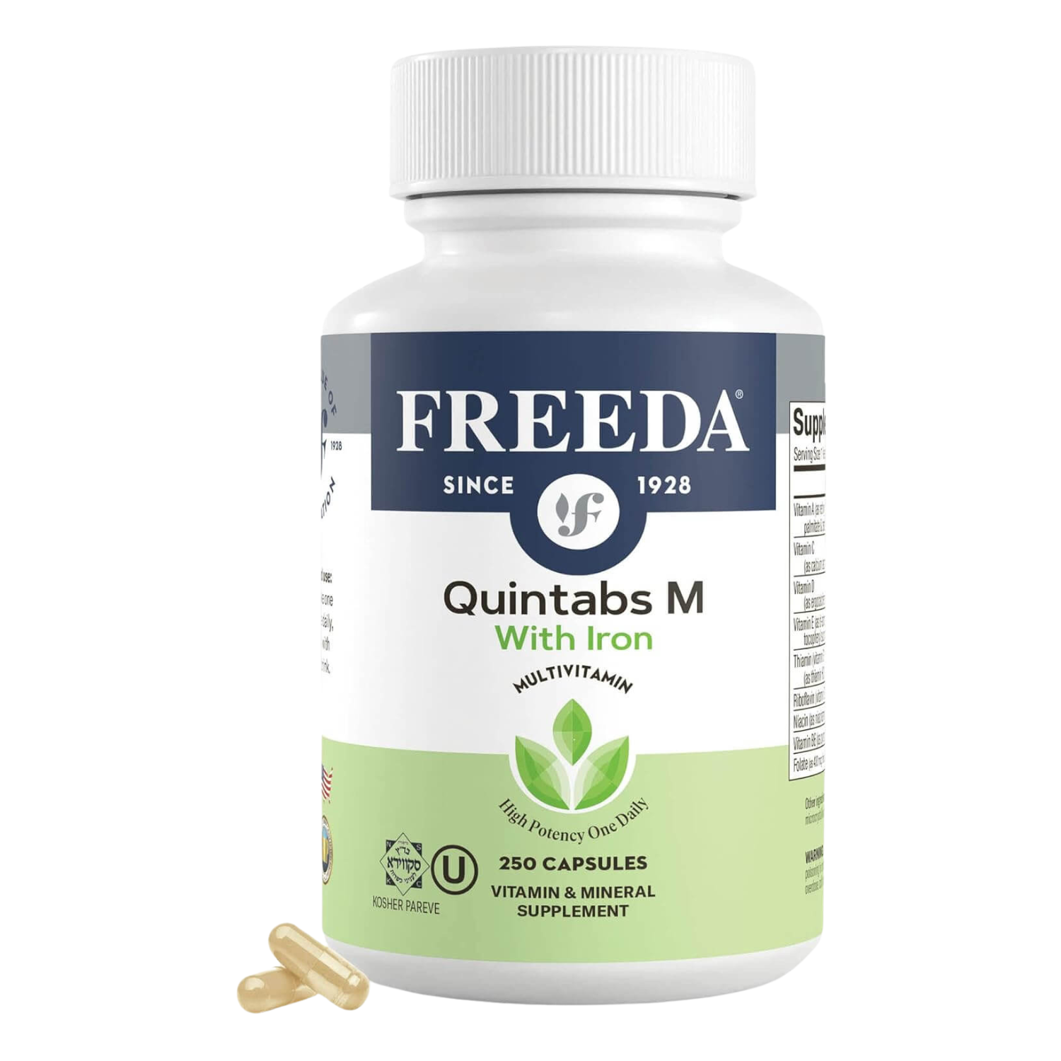 FREEDA  Quintabs-M with Iron - Comprehensive Multivitamin - One Daily