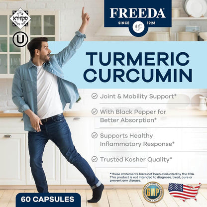 FREEDA  Turmeric Curcumin - 60 Capsules