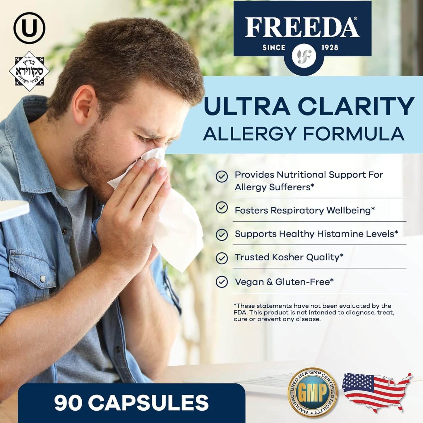 FREEDA  Ultra Clarity Allergy Support- 90 Capsules