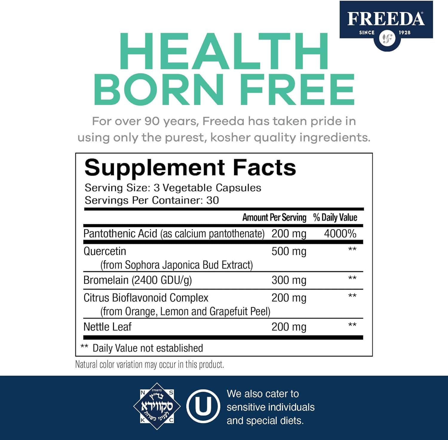 Ultra Clarity Allergy Support- 90 Capsules – Freeda Health