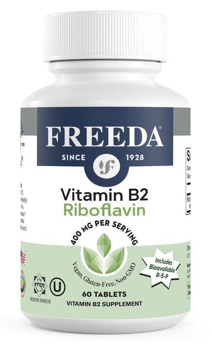 FREEDA  Vitamin B2 400 mg (Riboflavin & R-5-P) 60 Tiny Tabs