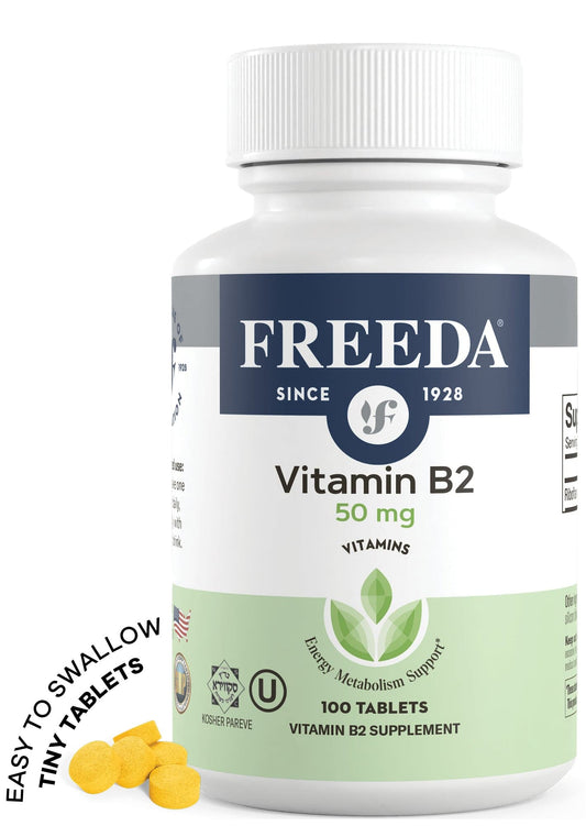 FREEDA  Vitamin B2 (Riboflavin) 50 mg - 100 Tablets