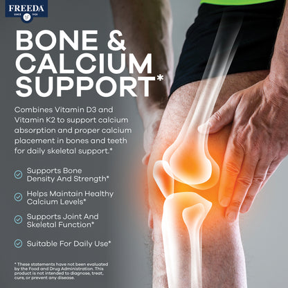 FREEDA  Vitamin D3 10,000 IU & K2 200 mcg, 90 Tiny Tablets