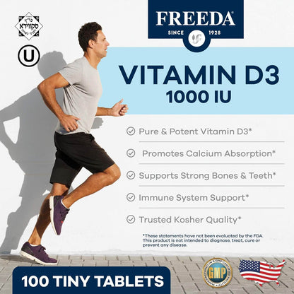 FREEDA  Vitamin D3 1000 IU - Tiny Tablets