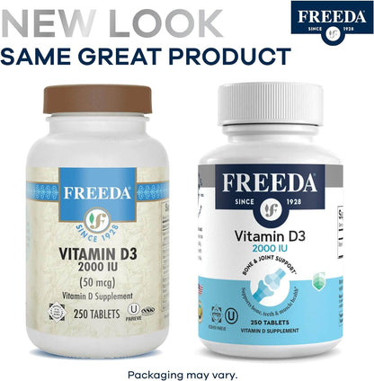 FREEDA  Vitamin D3 3000 IU - Tiny Tablets