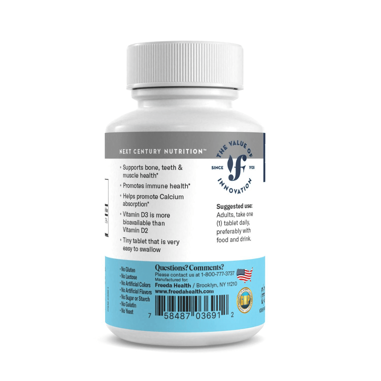 FREEDA  Vitamin D3 3000 IU - Tiny Tablets