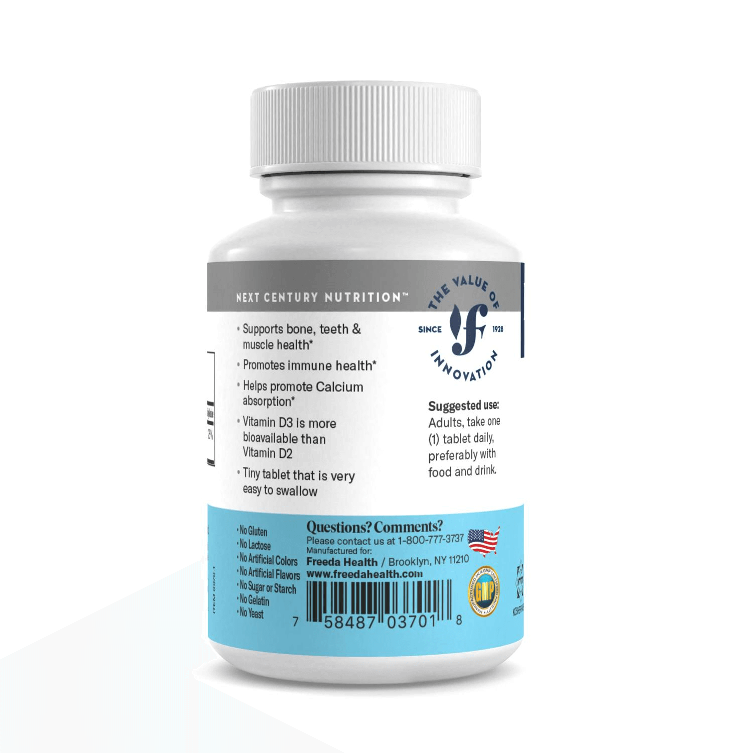 FREEDA  Vitamin D3 3000 IU - Tiny Tablets