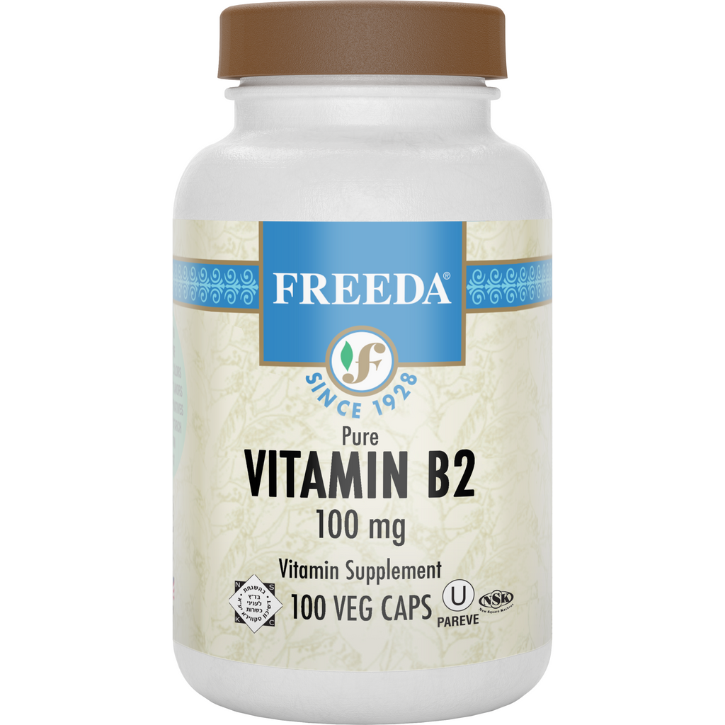 Vitamin B2 (Riboflavin) 100 mg - 100 Veg Caps - Freeda Health