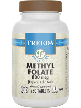 Methylfolate (folic acid) 800 mcg - 250 Tablets - Freeda Health