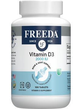 Vitamin D3 2000 IU - 100 Tiny Tablets - Freeda Health