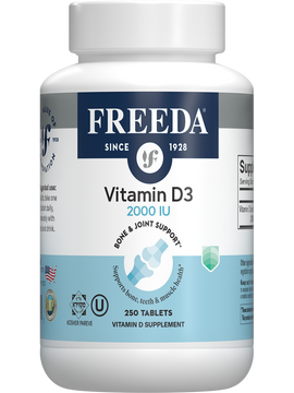 Vitamin D3 2000 IU - 250 Tiny Tablets - Freeda Health