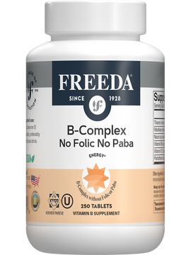 B-Complex No Folic-No Paba - 250 Coated Tablets - Freeda Health