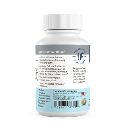 FREEDA  Calcium 600 mg w/ D3 400 IU - 100 Tablets